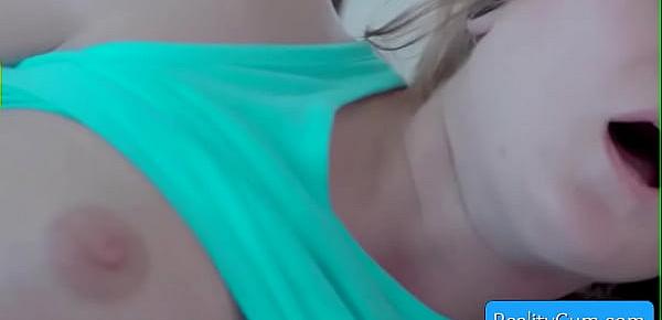  Sensual blonde natural big boobed teen hot girl Chloe Foster get her juicy pussy banged hard by huge cock